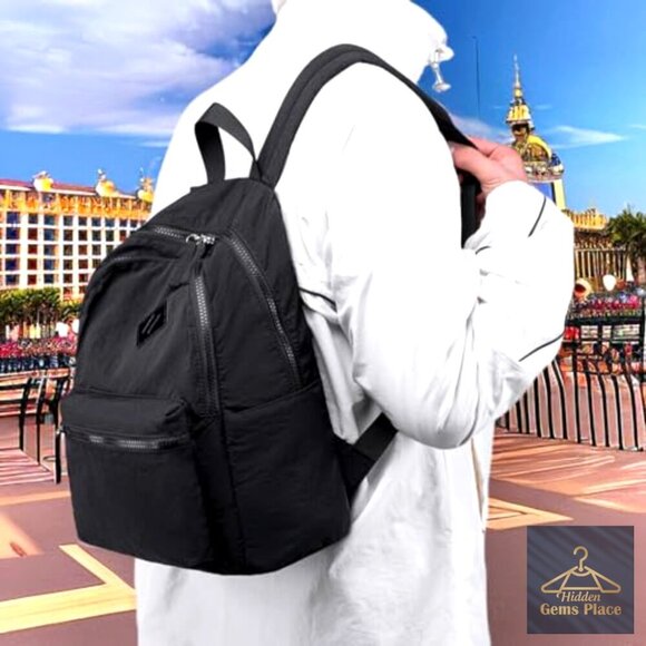 Mini Backpack Daypack Lightweight Polyester 7 Pockets Travel Hiking